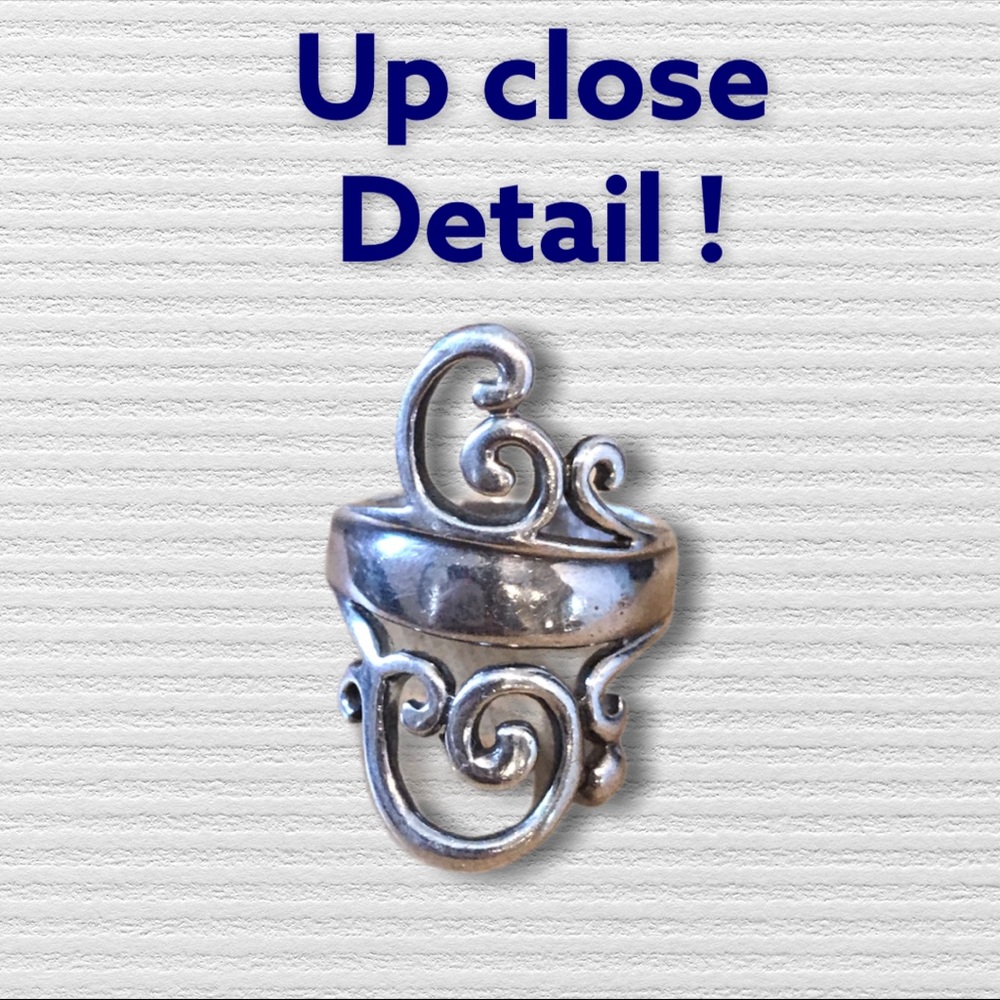 925 Stamped Sterling Silver Ring Size 8 - Picture 9 of 15